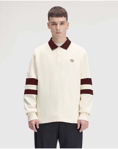 Fred Perry - Tipped Sleeve Collared Sweatshirt