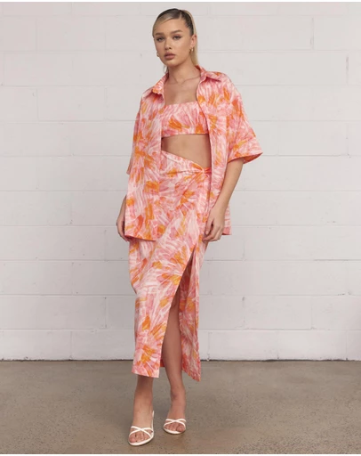 Dazie - Sunset Boulevard Twist Midi Skirt