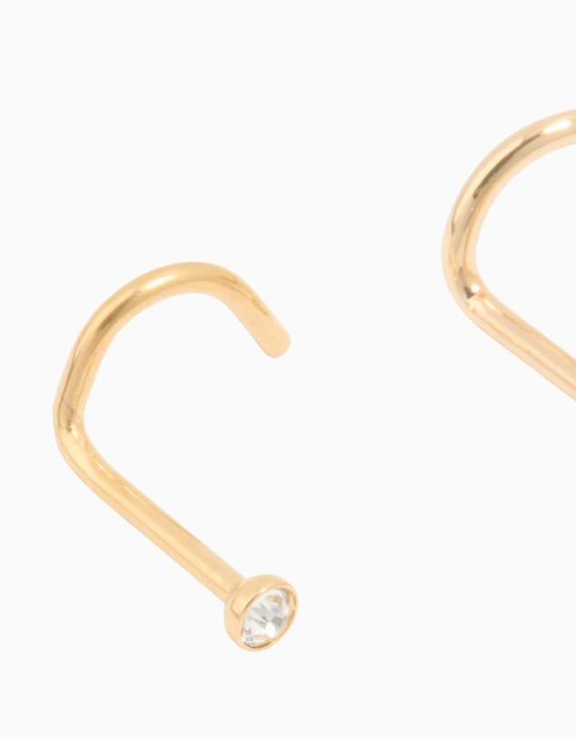 Lovisa - Surgical Steel Cubic Zirconia Classic & Butterfly Nose Studs 3-Pack