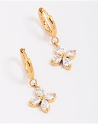 Lovisa - Gold Plated Surgical Steel Flower Huggie Hoop Earrings