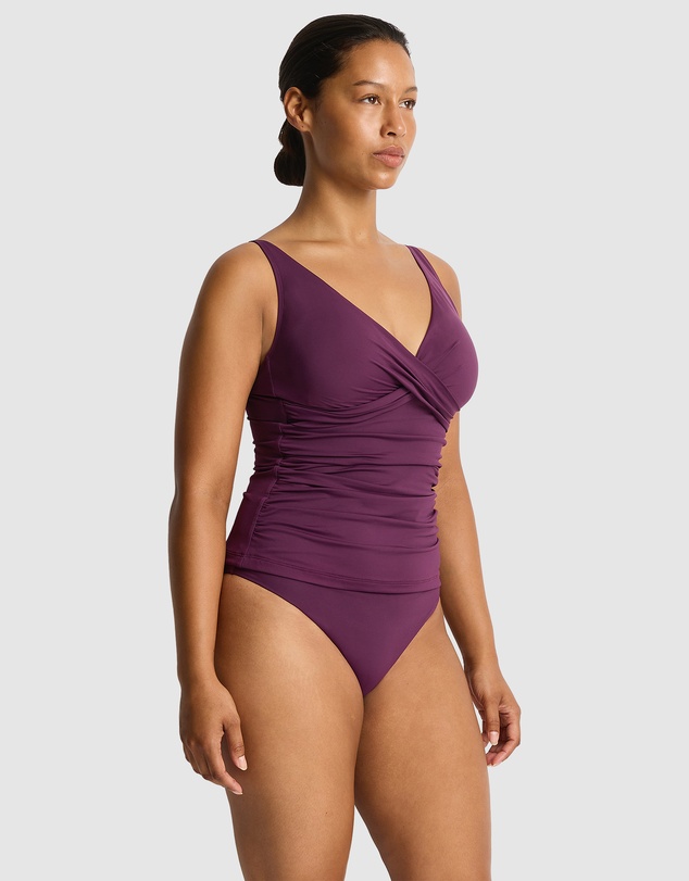 Sea Level - Essentials Edit Cross Front Multifit Singlet Top Claret