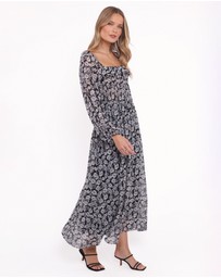 Petal & Pup - Faith Long Sleeve Maxi Dress - Black Floral