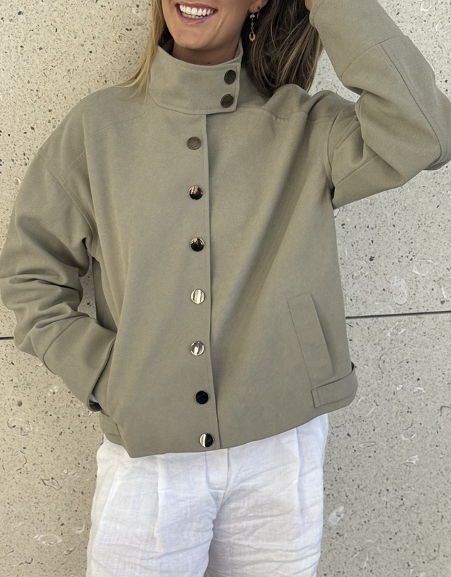 Lover - Lucinda Suede Look Funnel Neck Jacket