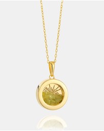 Rachel Jackson - Small Deco Sun Amulet August Birthstone Peridot Necklace (Balance & Clarity)