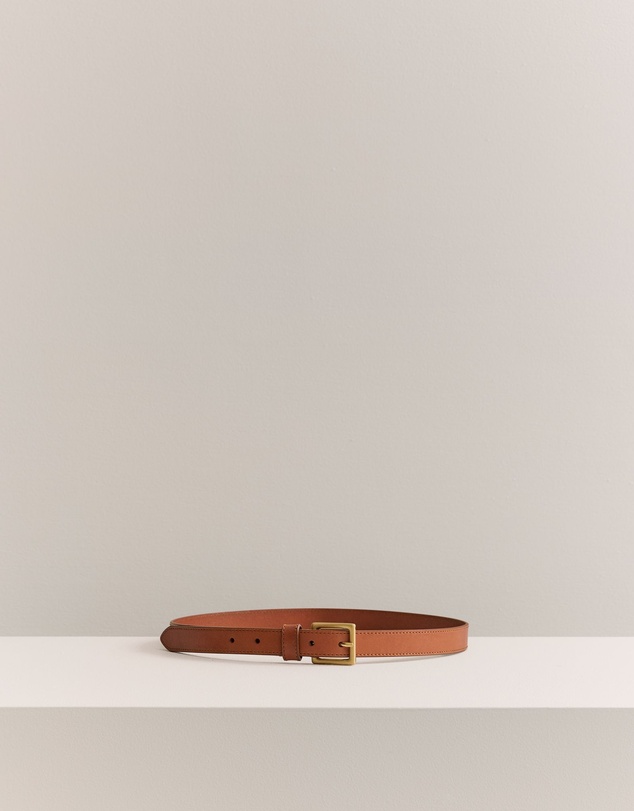Trenery - Leather Slim Belt in Tan