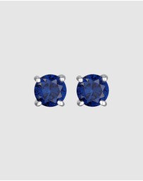 Kuzzoi - ICONIC EXCLUSIVE - Earrings Basic Geo Synthetic Sapphire in 925 Sterling Silver