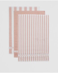 Country Road - Cr Stripe Australian Cotton Tea Towel Pack Of 3
