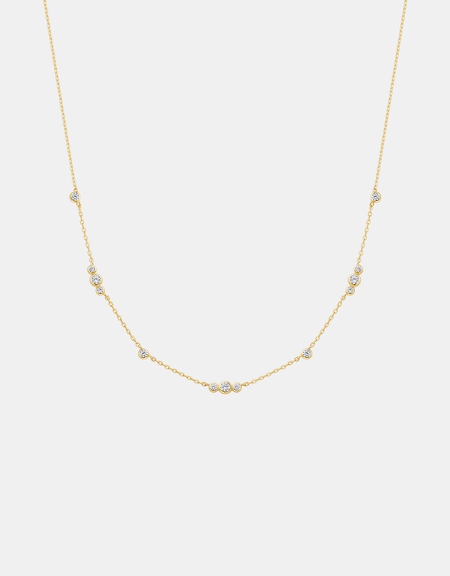 Ania Haie - Ania Haie Gold Sparkling Bezel Cubic Zirconia Station Necklace