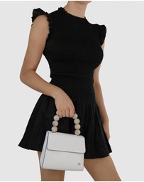 Olga Berg - Caylee Wood Bead Handle Bag