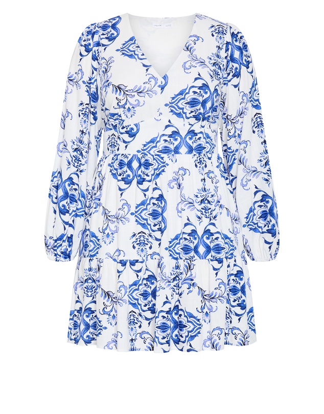 City Chic - Winslow Long Sleeve Print Dress
