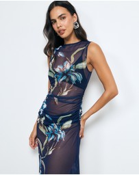 AERE - Skye Mesh Midi Dress