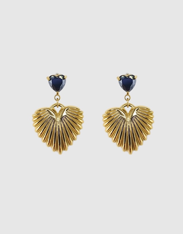 Miz Casa and Co - Adore Ribbed Heart Drop Earrings