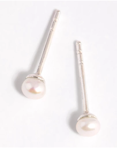 Lovisa - Sterling Silver Freshwater Pearl Stud Earrings