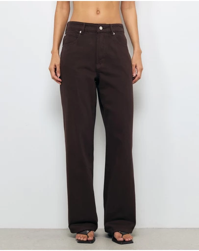 AERE - High Rise Straight Leg Jeans