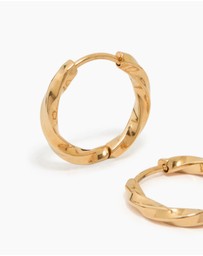 Lovisa - Waterproof Gold Plated Stainless Steel Twisted Hoop Earrings
