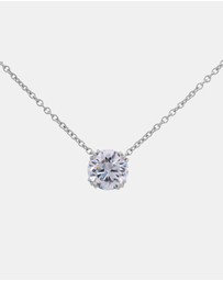 Georgini - Georgini Elegant Essentials 6.5mm Round Hidden Halo Pendant Silver