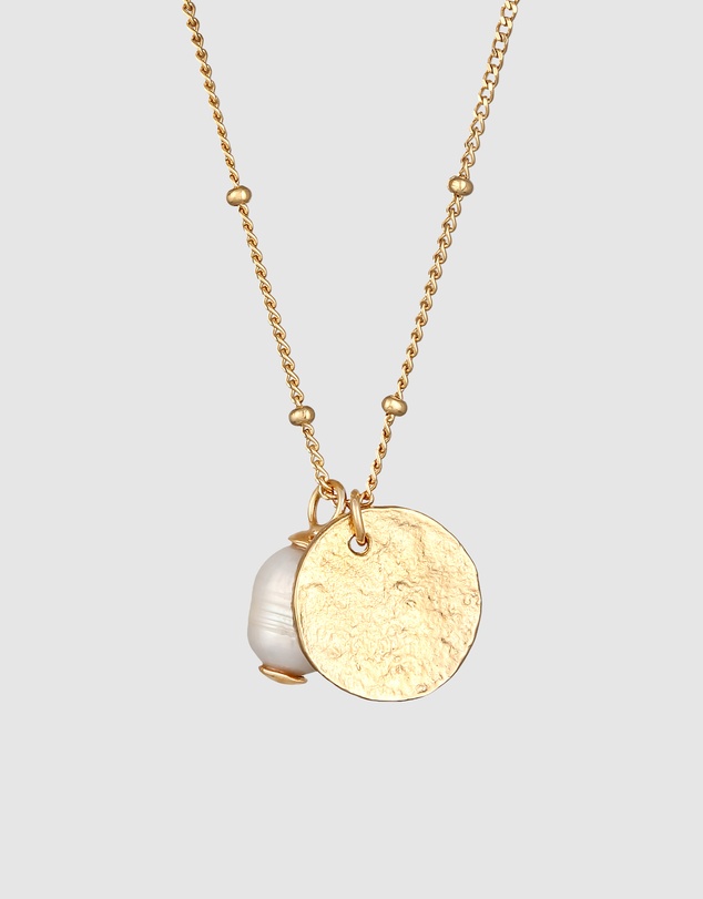 Elli Jewelry - Vintage Baroque Pearl Necklace in Gold-Plated 925 Silver