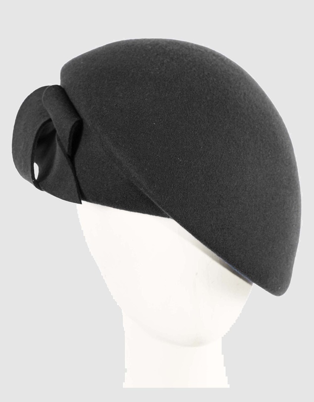 Max Alexander - Winter Black Felt Beret Hat