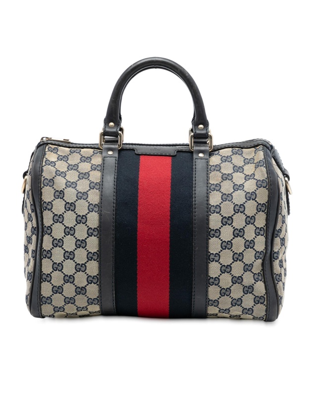Pre-Loved by Azura Reborn - Pre-Loved Medium GG Canvas Web Joy Boston Bag