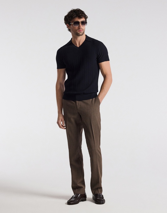 Calibre - Collared Technical Knit Polo Parchment