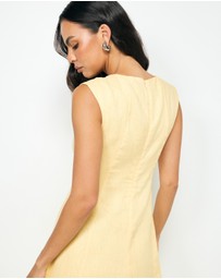 AERE - Chloe Panelled Linen Midi Dress