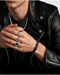 Nialaya Jewellery - Men's Sterling Silver Dorje Ring