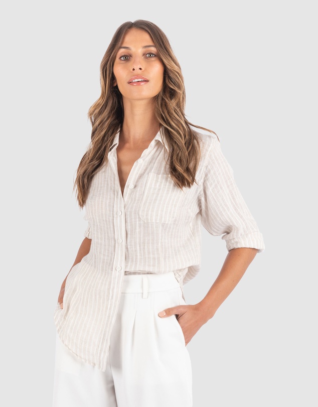 CAMIXA - Rina Striped Linen Shirt