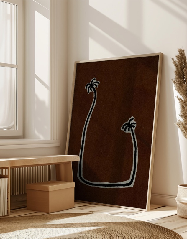 Olive et Oriel - Soul Bound - Brown by Shatha Al Dafai Art Print