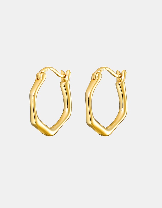Zoe Olivia - 14K Gold Vermeil Icon Angular Huggie Earrings