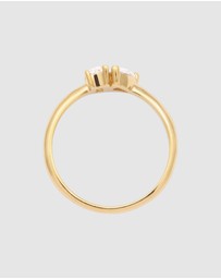 Elli Jewelry - Ring Crystal Rectangle 925 Sterling Silver Gold-Plated