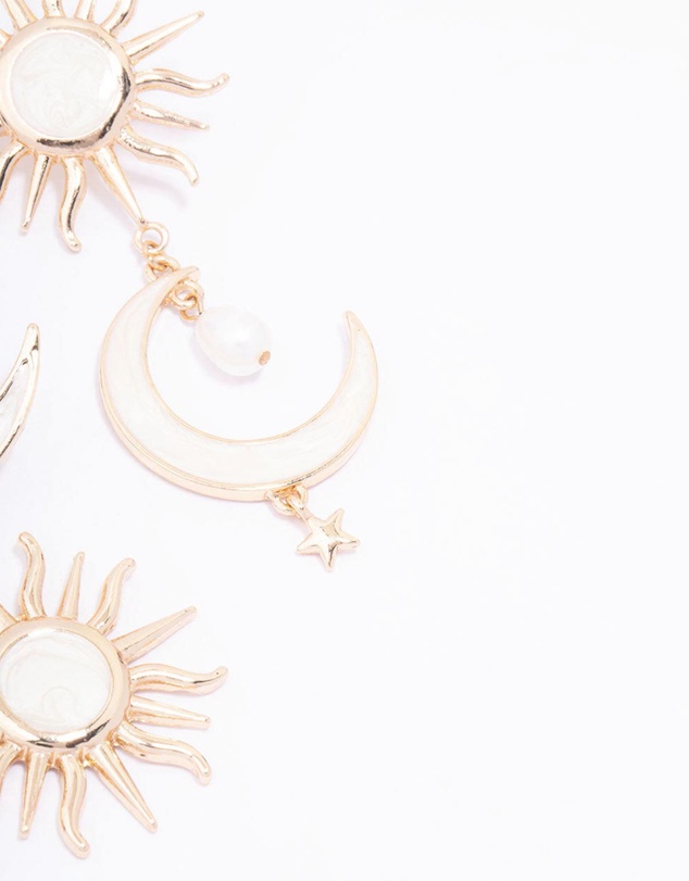 Lovisa - Gold Celestial Marble Drop Earrings