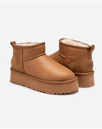 Ozwear Connection Uggs - Ugg Classic Platform Ultra Mini Boot (Oiled Leather) (4.5cm)