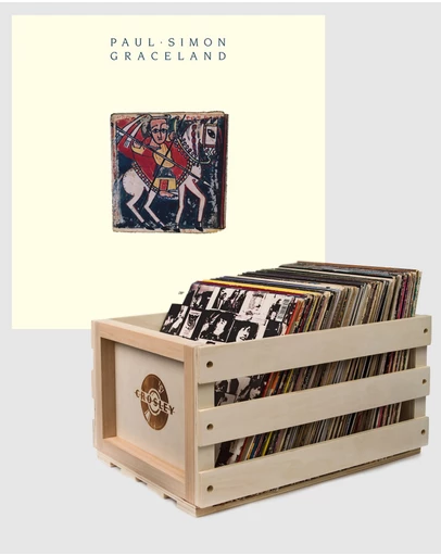 Sony Music - Crosley Record Storage Crate Paul Smon Graceland Vinyl Album Bundle
