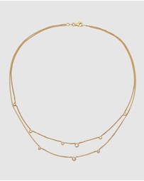 Elli Jewelry - Necklace Layer Crystal Circle 925 Sterling Silver Gold-Plated