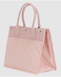 JETT BLACK - Rose Quartz Quilted Tote Pouch Set