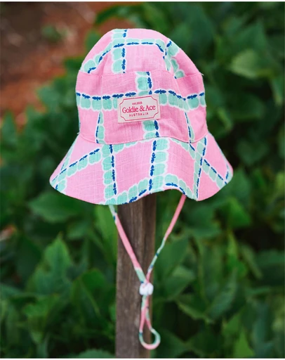 Goldie + Ace - Apple Check Bucket Hat - Babies-Kids