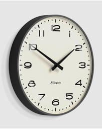 Newgate - Newgate Radio City Wall Clock Black Arabic Dial - Matte Blizzard Grey