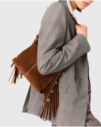 Maje - Topstitched Suede Miss M Mini Bag