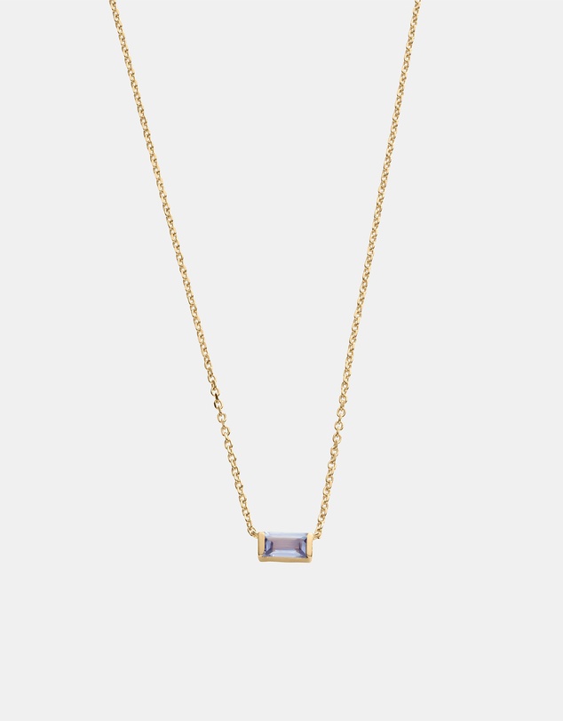 Kirstin Ash - Baguette Birthstone Necklace December Tanzanite
