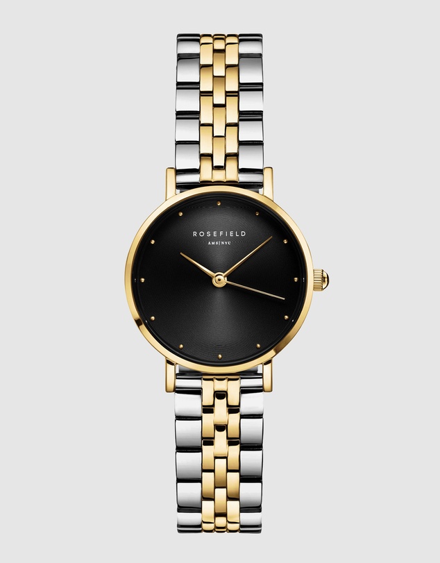 Rosefield - Small Edit Black Gold Silver Duotone Bracelet Watch