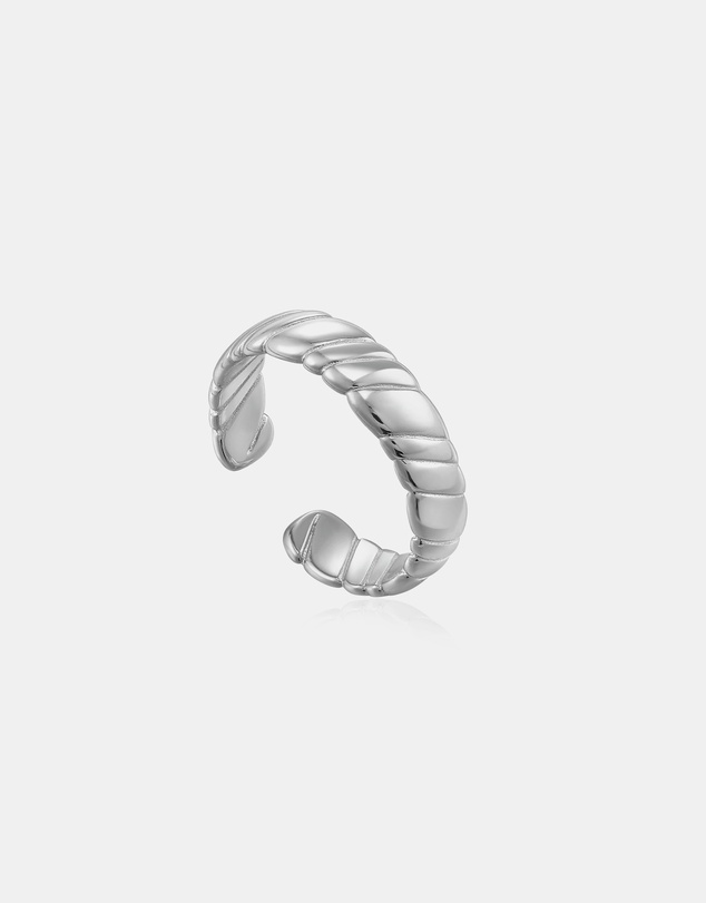 Ania Haie - Ania Haie Silver Smooth Twist Wide Band Ring