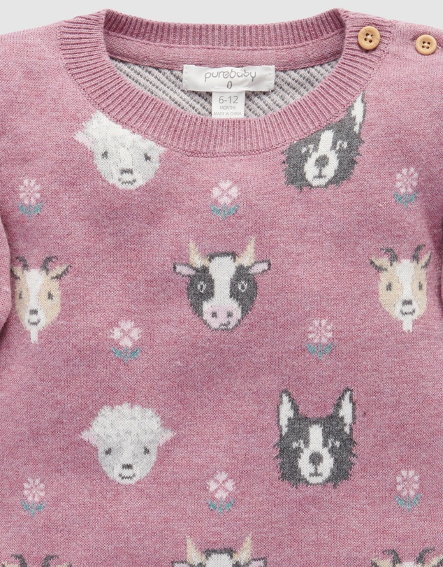 Purebaby - Farm Friends Jumper - Kids-Babies