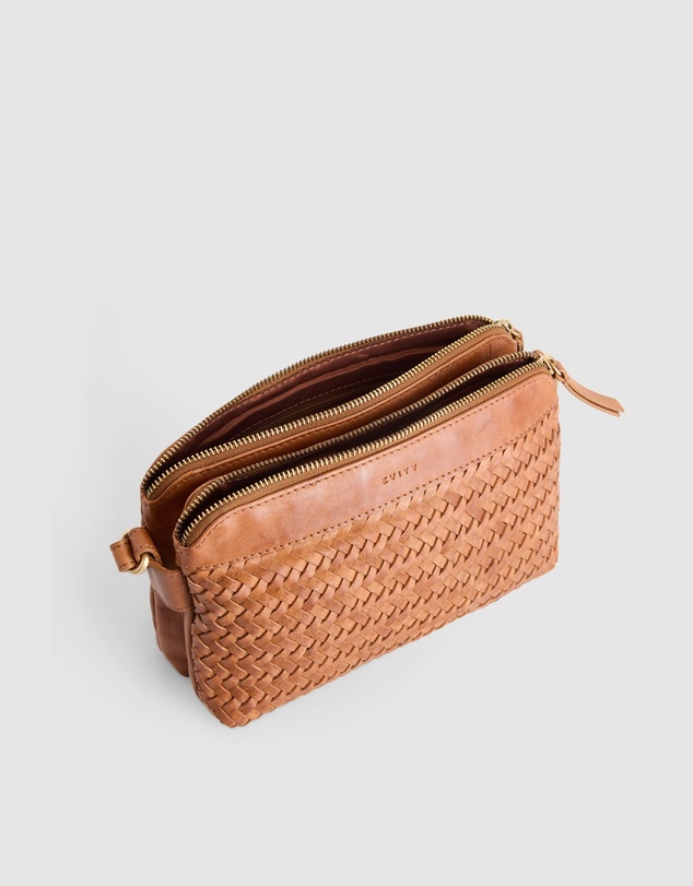 Evity - Elise Leather Weave Crossbody Bag