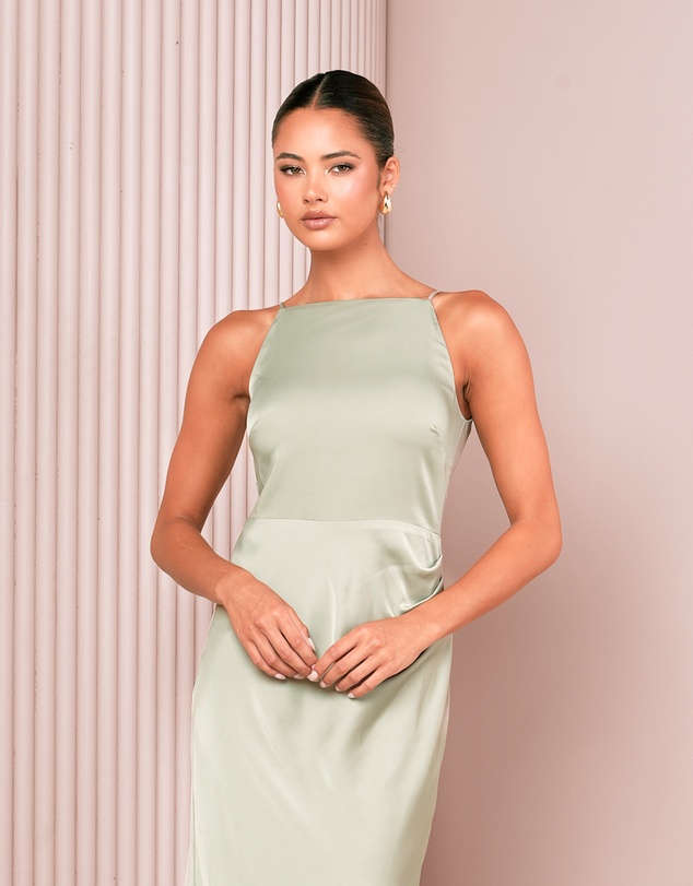 Azzurielle - Qarol Square Neck Maxi Dress