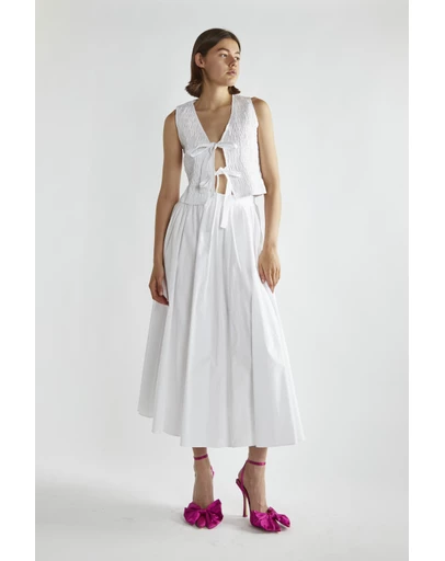 Glamorous - Smocked tie front vest top