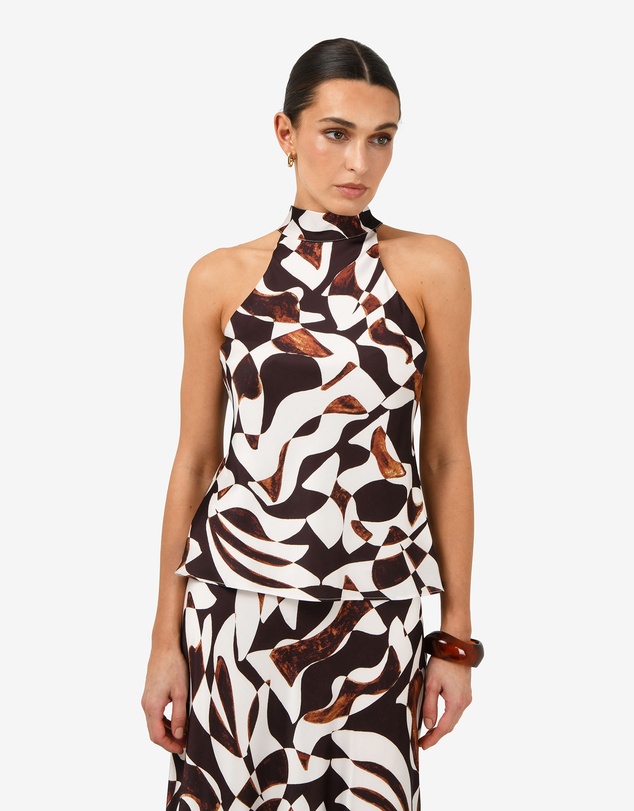 Forcast - Hazel Printed Halter Neck Top