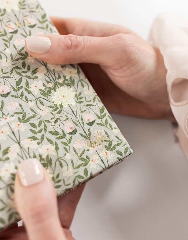 Bespoke Letterpress - Linen Bound Lined Journal - Bloomere