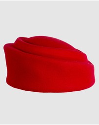 Max Alexander - Felt Red Pillbox Hat