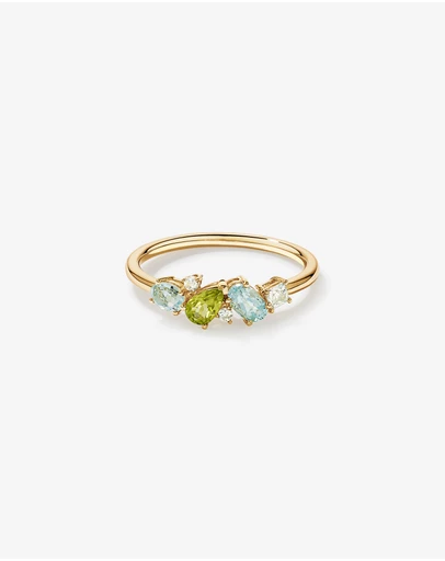 Michael Hill - Peridot, Sky Blue Topaz, Green Amethyst & White Topaz Multi-Gemstone Ring in 10kt Yellow Gold