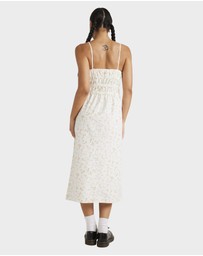 RVCA - Womens Blurred Ditsy Gathered Midi Dress